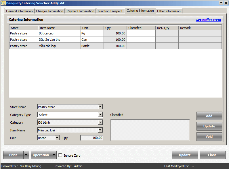 Catering Information